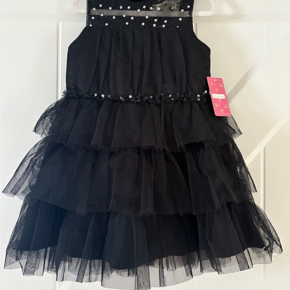 btween Black Tulle Dress with Sparkling Accents